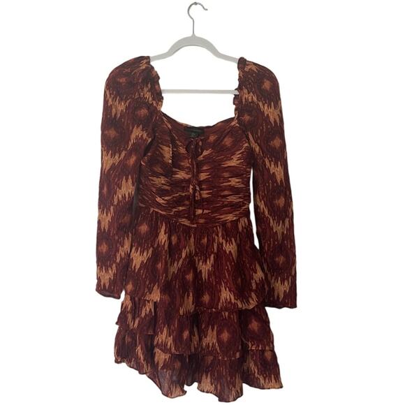 House Of Harlow 1960 x Revolve Cotton Mini Dress Boho Long Sleeve - Picture 3 of 6